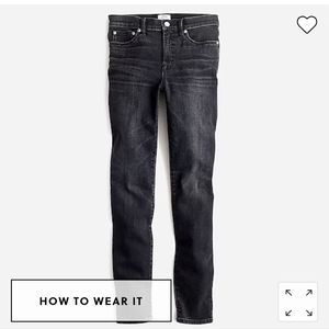 J. Crew High Rise Toothpick Jean in Charcoal Wash